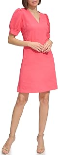 Tommy Hilfiger Adaptive Puff Sleeve V-Neck Shift Women's Mini Dress
