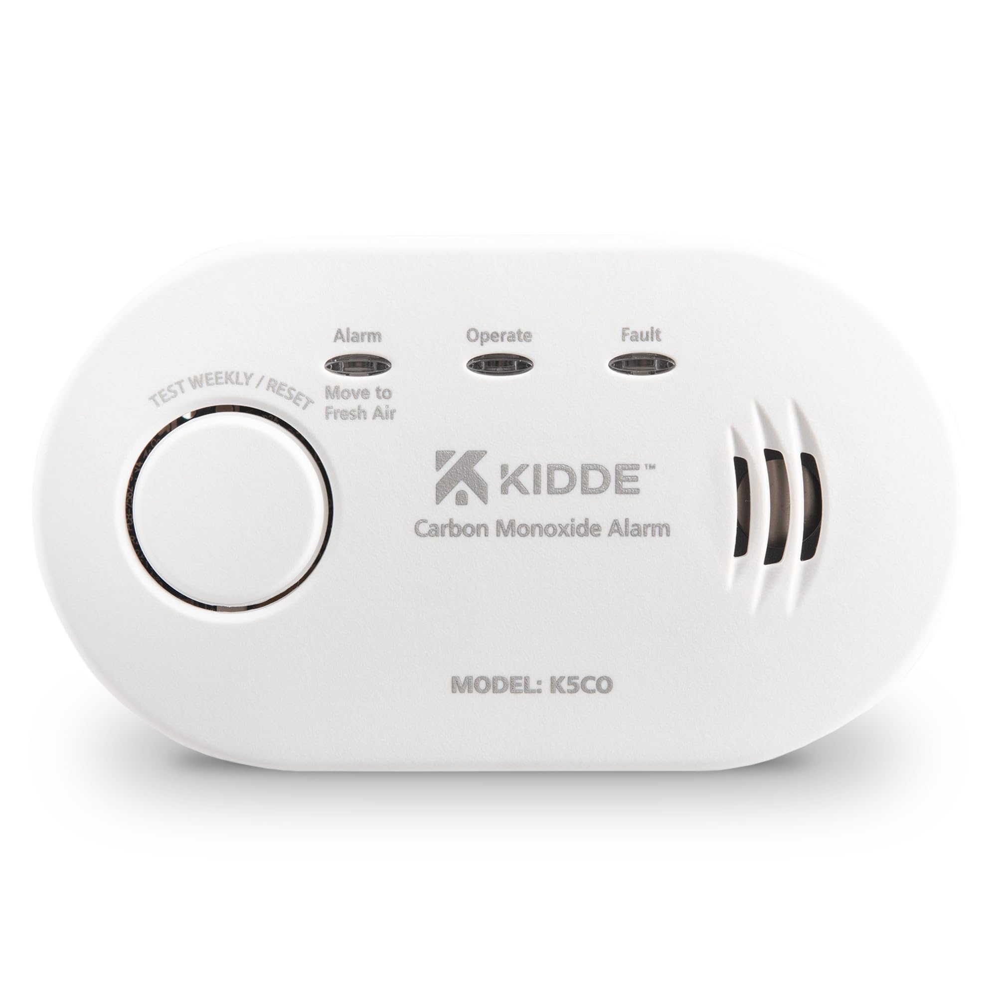 Kidde 5CO Carbon Monoxide Alarm and Detector with AA Batteries - 10 Year Sensor 