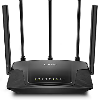 LNN-AX3000 WiFi 6 Router, No App Required | Dual-Band Wireless Internet Router for Home, Up to 1800Mbps, 20+ Devices, 5 Antennas, FCC Certified, 5 Steps Setup