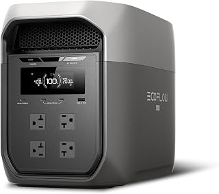 EF ECOFLOW DELTA 3 Max Portable Power Station, 2048Wh LFP Battery, 2400W | 3400W X-Boost Output, Ultra-Fast 0-80% Charging in 1.13 Hr, Home Backup & RV Camping, Solar Generator (Solar Panel Optional)