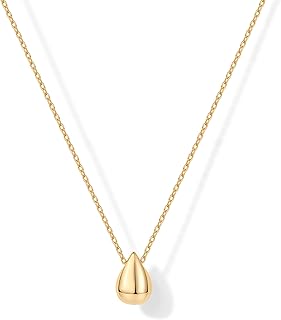 PAVOI 14K Gold Plated Dainty Pear Pendant Necklace for Women | Tear Pendant Necklaces
