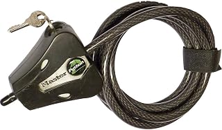 MASTER LOCK Security Cable with Key Lock [Adjustable Locking Cable from 30 cm to 1,8 m] [Python] 8418EURD - Best Used to Secure Sport Equipment, Tools and Outdoor Furniture