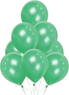 Green Balloons 10 Pack, Large 12 Inch Thick Latex Biodegradable Helium Party Balloons for Birthday, Wedding, Baby Shower, Valentine's Day Events Decoration for Balloon Arch Garland