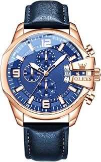 OLEVS Men's Analogue Quartz Watch Stainless Steel Waterproof Luminous Automatic Date