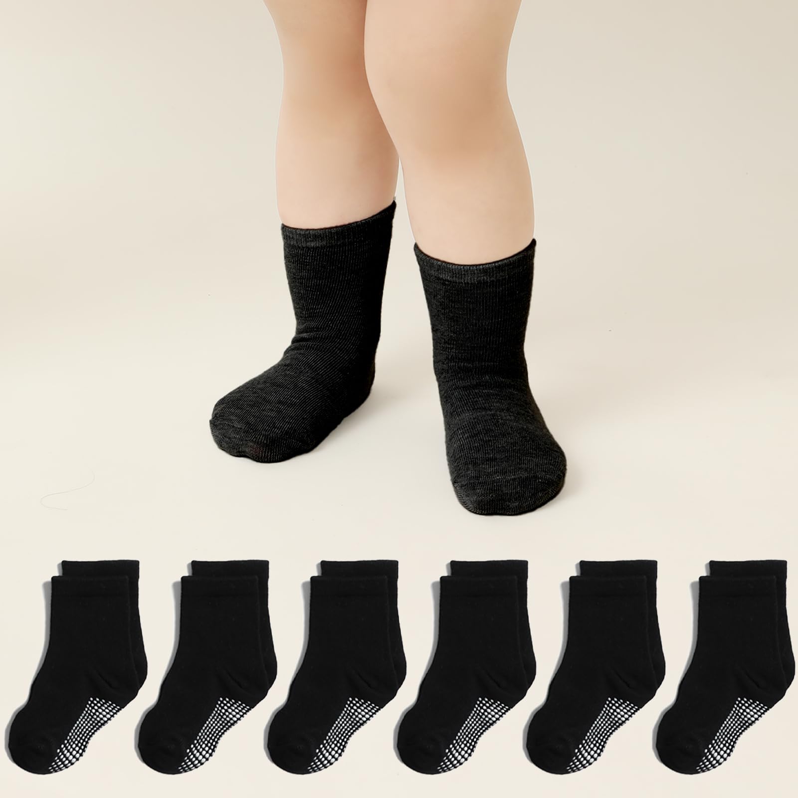 Non Slip Grip Ankle Baby Socks 12 Pack for Toddler Boys and Girls Kids,Infant Cu