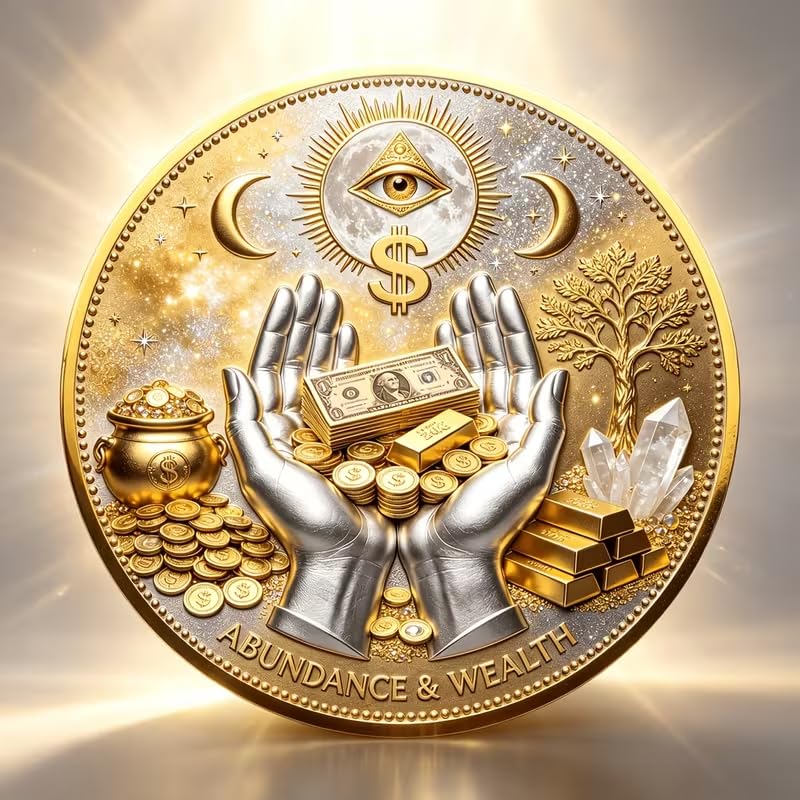 3D All-Seeing Eye Wealth Coin, Fortune Charm,Omniscient Protection,Repels Negati