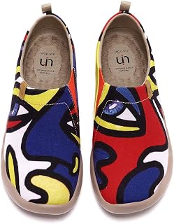UIN Women's Slip-On Shoes with Floral Print - Lightweight and Comfortable Casual Shoes, Summer Sneakers with Artistic Design for Travel