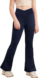 Haloumoning Girls V Neck Flared Yoga Dance Running Leggings