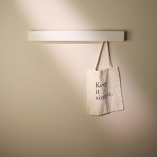 Designfactory Hamburg Coat Hooks wall Mounted | Metal Clothes Rail | Coat Rack | Coat Hook for wall | Modern Coat Hanger with Hidden Hooks | 80 cm | Matt White