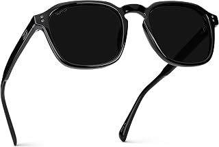 WMP Eyewear - Men's Polarized Square Sunglasses, Wide Fit: Modern Retro Style with Unique Color Combos