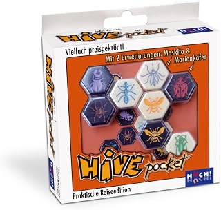 Hive - Pocket (Bilingual French/English Version) - Made by Smart Zone Games | Ages 9+ - 2 Players - 15 to 30 Minute Playtime - Board Games - Strategy/Family Game