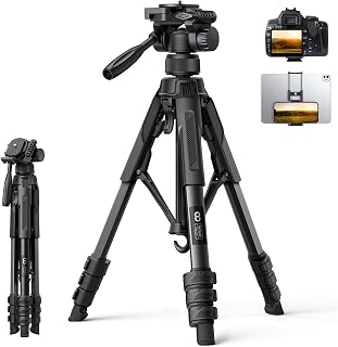 Lamicall 67" Camera Tripod with Rapid Leg Deployment for Video Photo Vlog | 17.6LBS Max Load, Ultra Stable Tripod for Camera with Phone Holder & Carry Bag for DSLR Pocket 3/4 iPhone 17/16 Pro Max