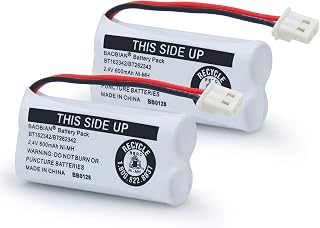 BAOBIAN BT162342 BT262342 Battery Compatible with for BT183342 BT283342 BT166342 BT266342 VTech CS6114 CS6419 CS6719 at&T EL52300 CL80111 Cordless Phone (Pack of 2)