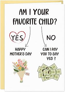 Funny Mother's Day Card with Envelope - Funny Funny Joke - Gift for Mum from Favourite Son Daughter Kids Kids Kids (5.5" x 8")