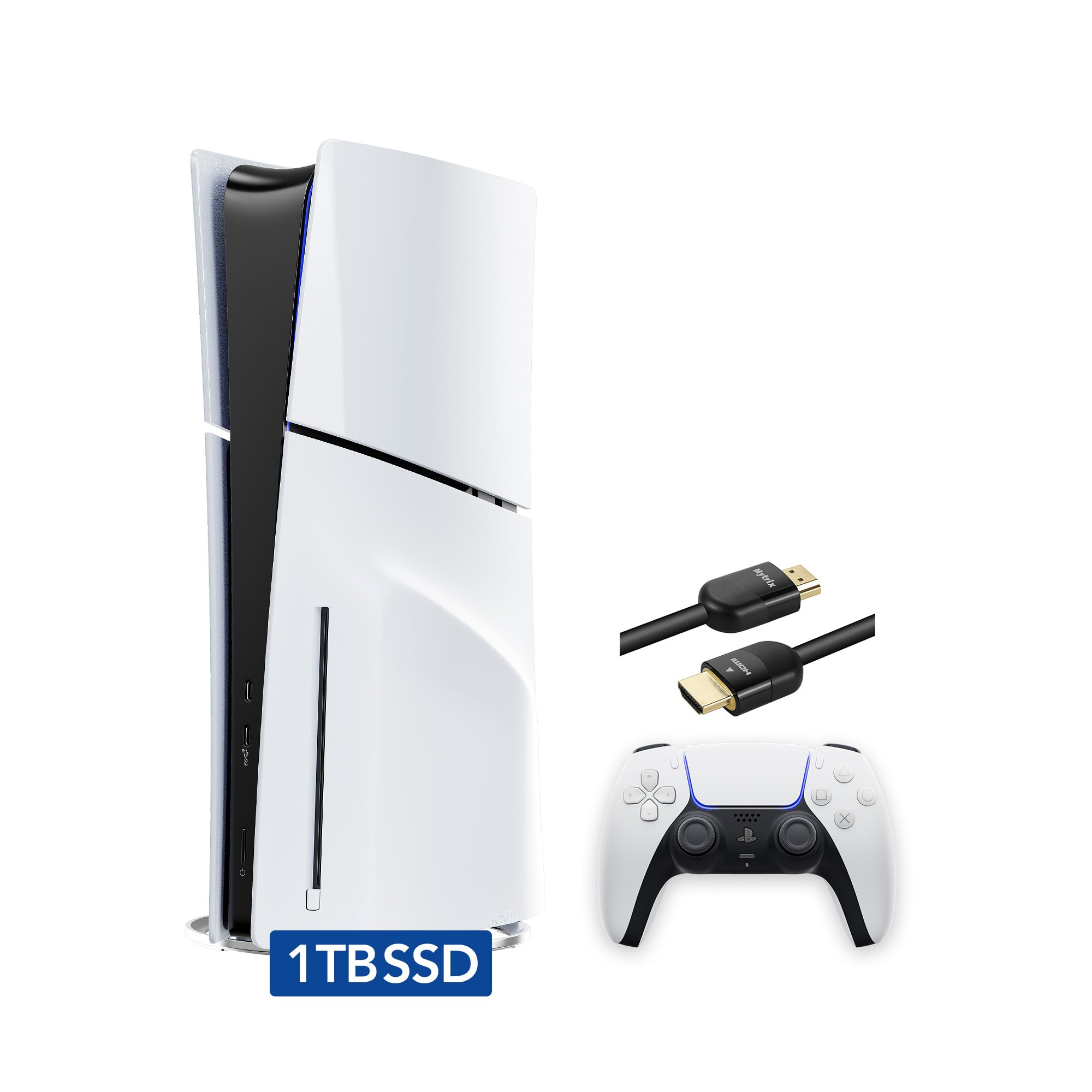 PlayStation 5 Slim Disc with 1TB SSD Storage, Wireless Dualsense Controller - PS