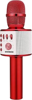 BONAOK Bluetooth Karaoke Microphone, Portable Mic for Adults Kids