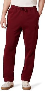 Amazon Essentials Pantalón de Chándal Cargo de Forro Polar y Corte Holgado con Bajo Abierto Hombre