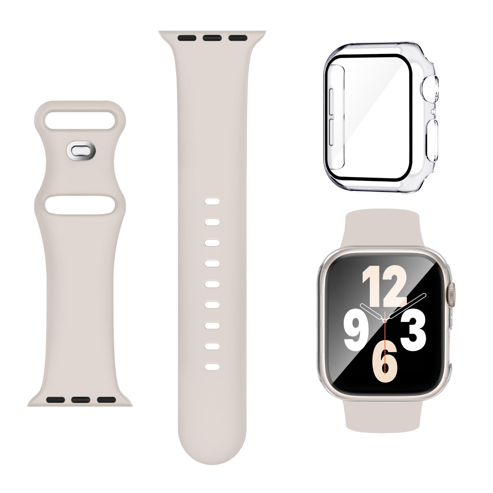 Adorique 3 in 1 Sport Strap Compatible with Apple Watch 40mm 41mm 42mm 44mm 45mm