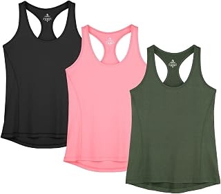 icyzone Women's Sports Tank Top Racerback Yoga Shirt Sleeveless Running