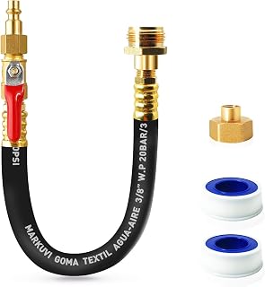 GUTE RV Winterizing Kit 16" Air Blowout Adapter Quick Connect 3/4in | RV Blowout Kit,Camper Winterizing,Quick Connect Air Fittings,Brass,Rubber Hose,Shut Off Valve,Winterize Boat,Travel Trailer