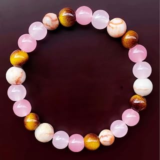 Anxiety Bracelets for Women Men Healing Crystal Natural Stone Gemstone Beaded Stretch Elastic Yoga Meditation Beads Bracelet Calm Protection Spiritual Jewelry Gift Unisex 8mm