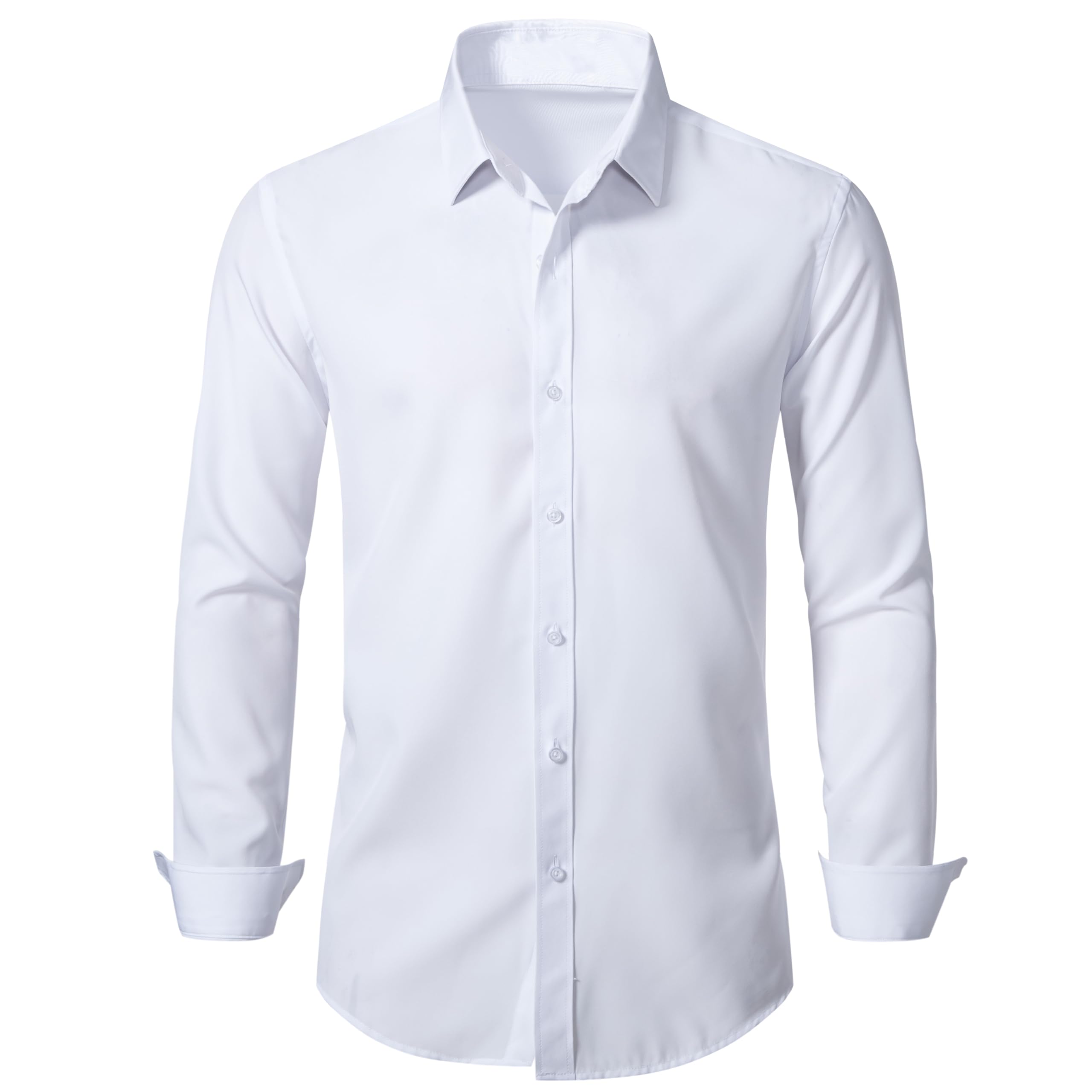 BEILU Mens Stretch Dress Shirts Slim Fit Long Sleeve Button Down Shirts