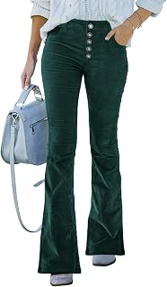 Corduroy Pants Women High Waisted Flare Pants Wide Leg Bell Bottom Trousers