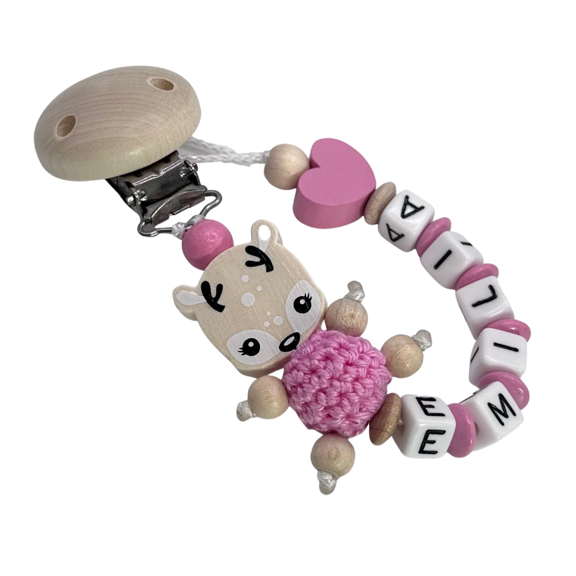 AVH Enterprise Dummy Strap with Name for Girls and Boys Personalised Baby Gifts 