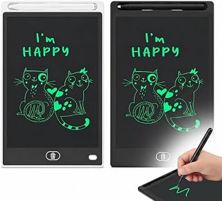 2 Pcs 8.5 Inch LCD Writing Tablet with Pen for Adults, Erasable Electronic Writing Pad with Lock Function, Reusable Digital Notepad for Office Notes, Messages, Sketching and Home Study (Black White)