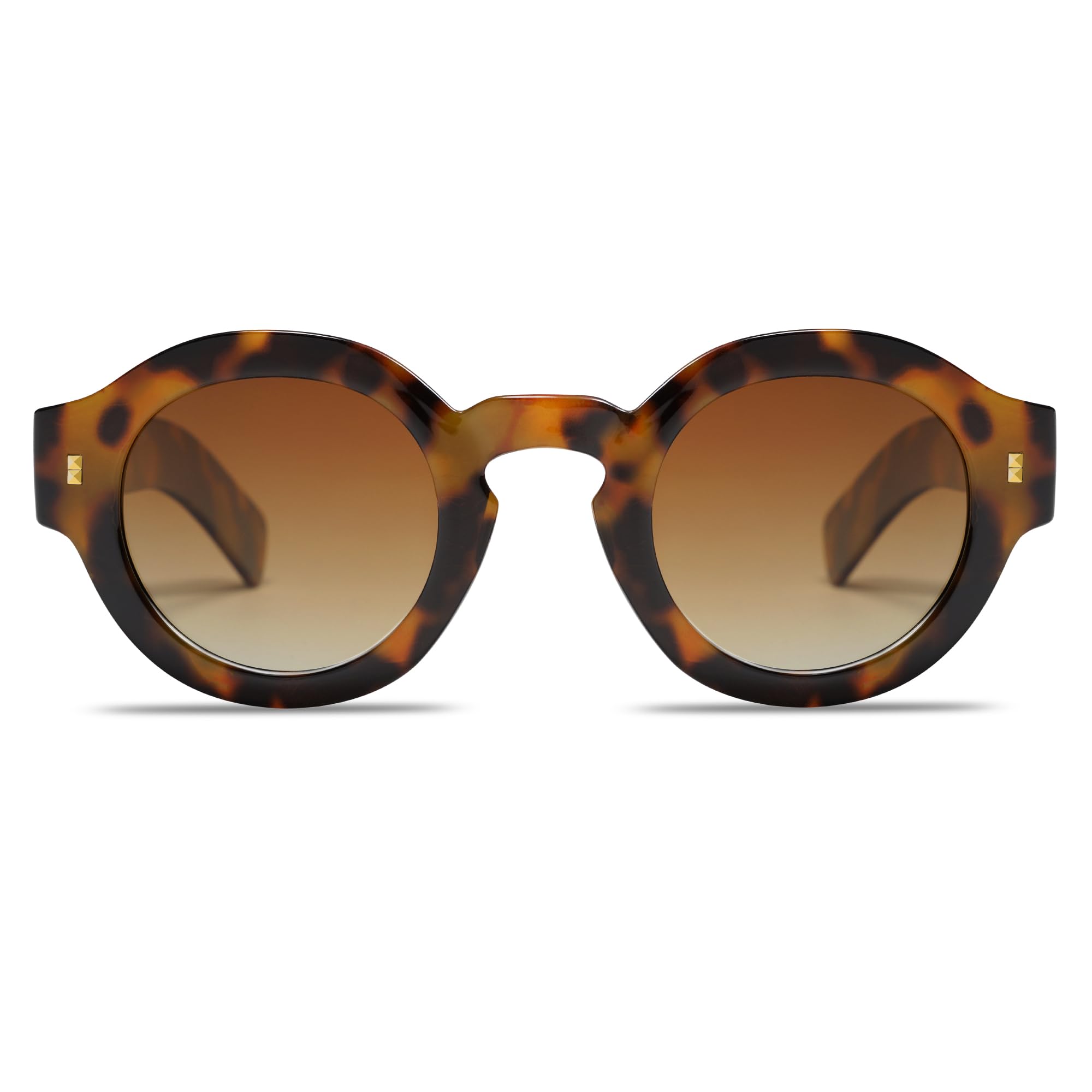 VANLINKER Vintage Round Polarized Sunglasses for Women Men Trendy Shades Retro C
