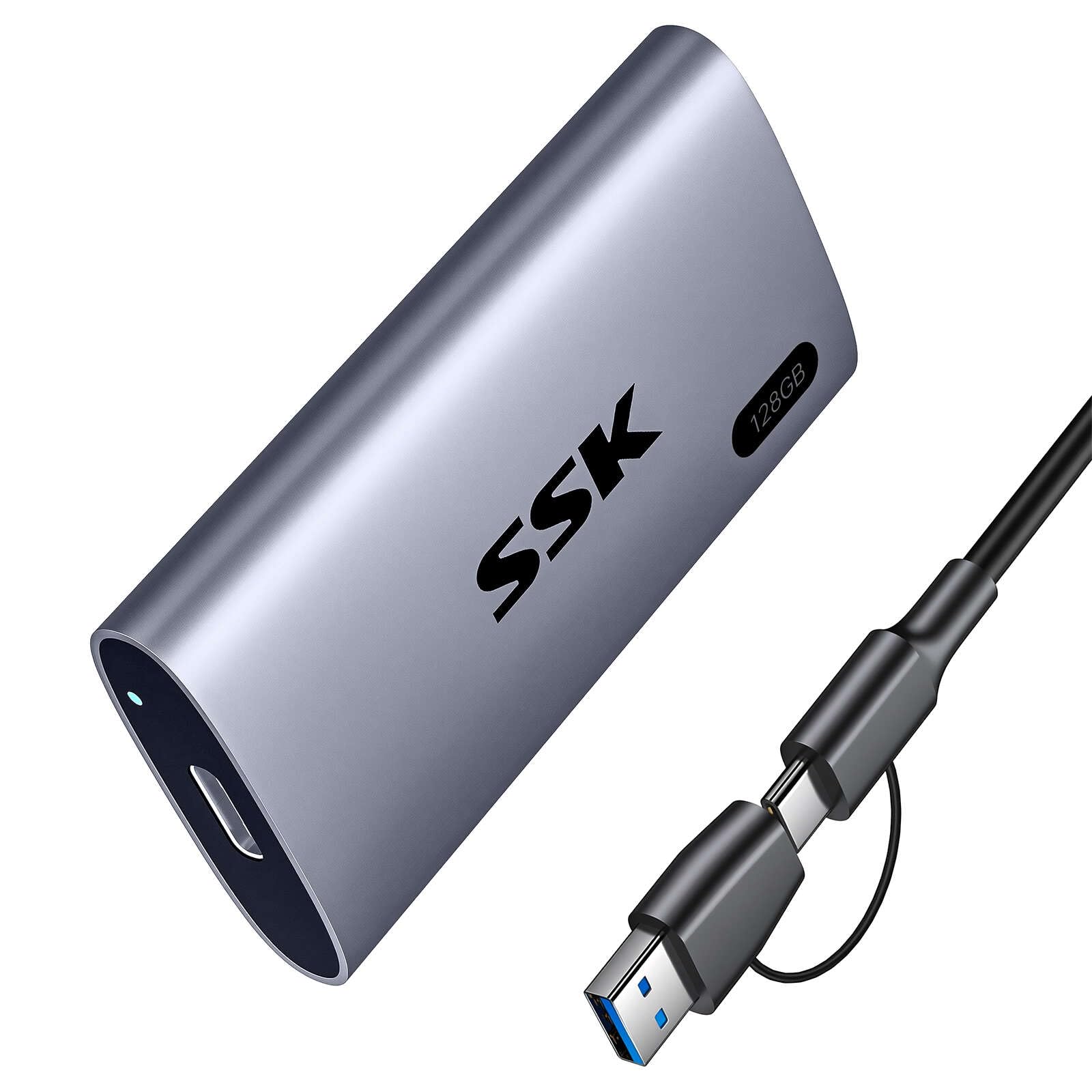 SSK 128GB Portable SSD External Hard Drive Solid State Drive up to 550MB/s | USB