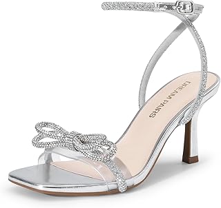 DREAM PAIRS Women's Double Bowknots Heels Sandals