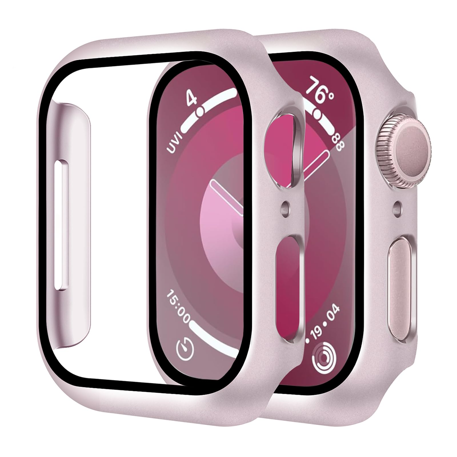 Smiling 2 Pack Case Compatible with Apple Watch Series 9/8/ 7 41mm Built in Temp