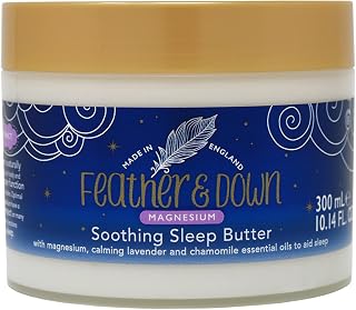 Feather & Down Magnesium Butter for Sleep - Lavender & Chamomile Soothing Body Butter (300ml) to support relaxation in your self care routine.