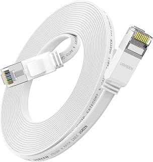 UGREEN Ethernet Cable 10M, Flat RJ45 LAN Gigabit Cat 6 Internet Cable | Pure Copper Core High-Speed 5000Mbps at 250MHz Patch Cord Network Cable for Xbox PS5 PS4 Extender Router Modem