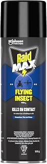 Raid Max Flying Insect Killer & Mosquito Repellent Spray, 500g | Kills Flies, Mosquitoes, Wasps, Gnats, Moths On Contact, Chrysanthemum Formula, Indoor Outdoor, Kitchen Safe