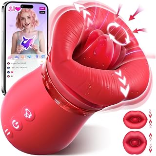 Vibrator Adult Sex Toys for Women - 5IN1 Mouth Sucking Vibrator Rose Sex Toy, 10 Tongue Licking, 3 Auto & 1 Manual Sucking Adult Toys New APP, Nipple Anal Toys G Spot Vibrators Female Couples Sex Toys