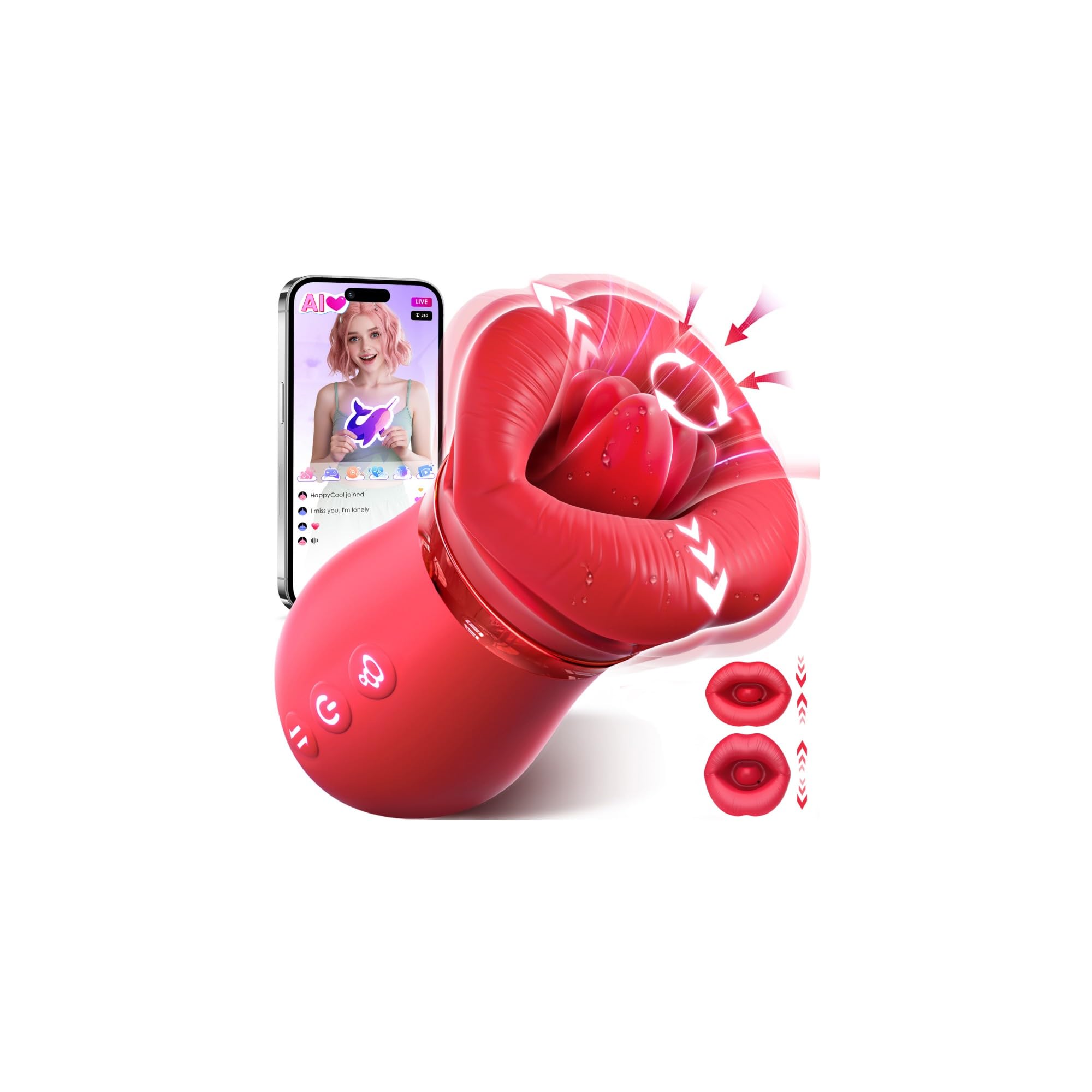 Vibrator Adult Sex Toys for Women - 5IN1 Mouth Sucking Vibrator Rose Sex Toy, 10