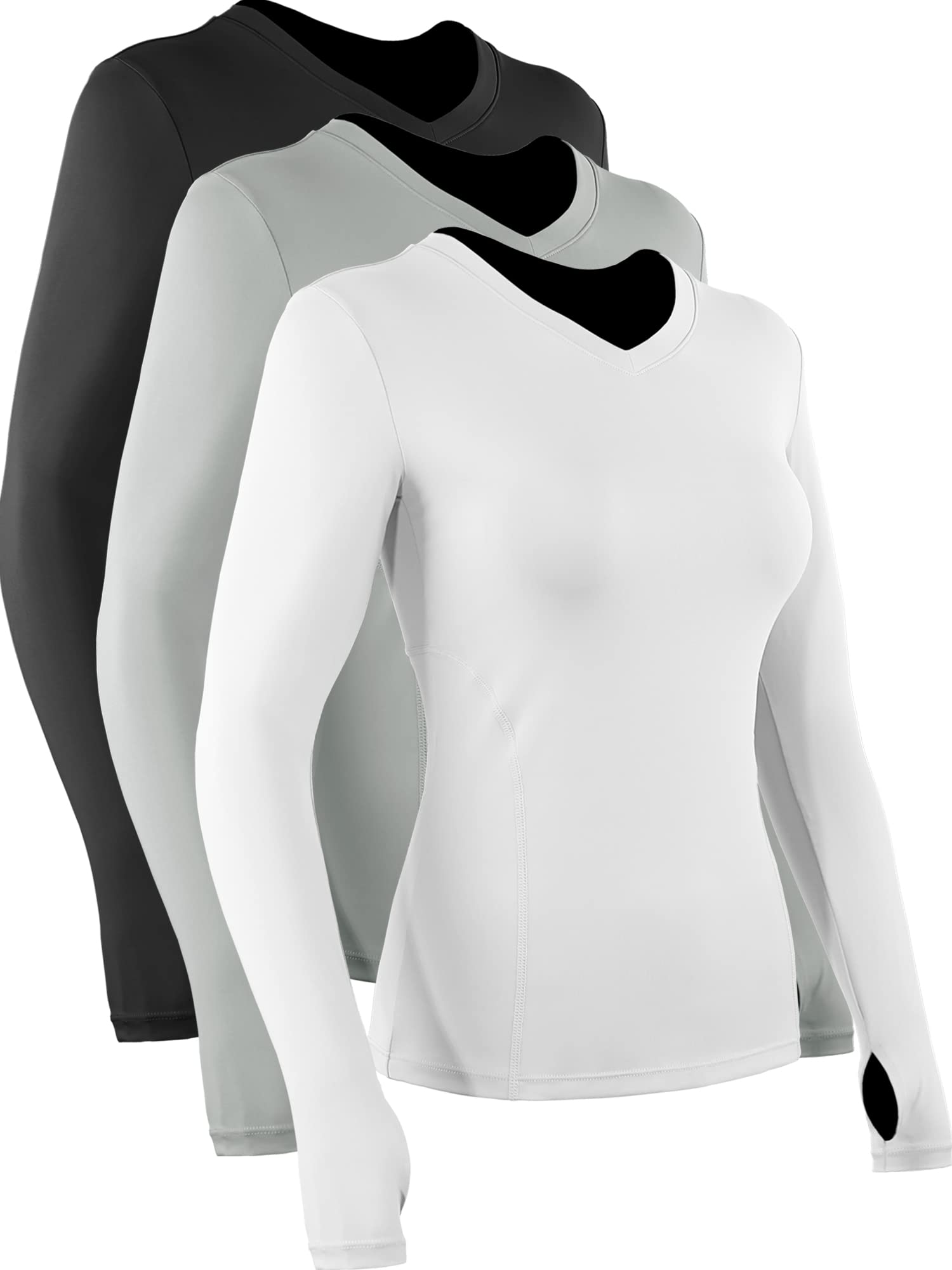 CADMUS Women Long Sleeve Shirt for Workout Dry Fit Yoga t Shirts V-Neck