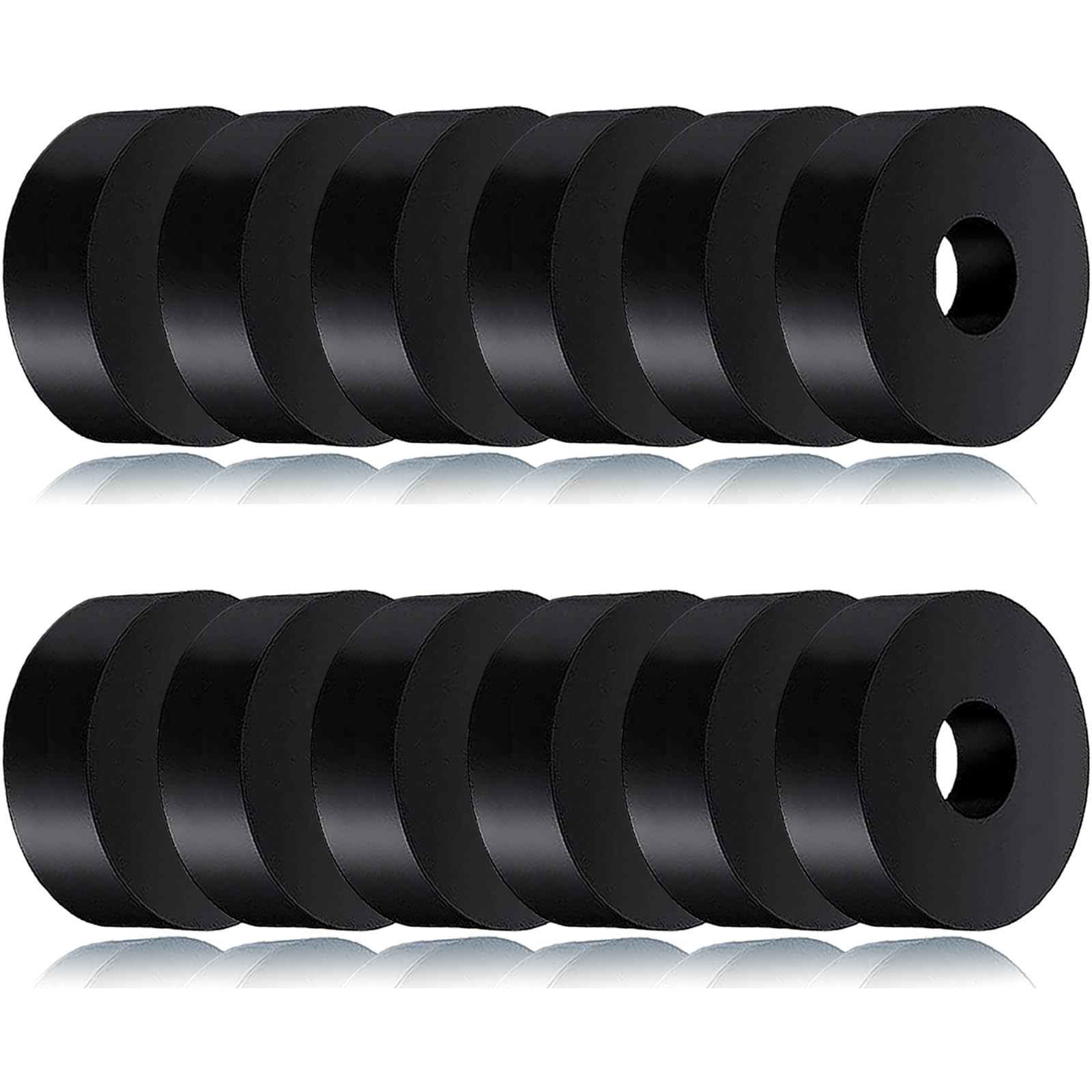 12 PCS Black Thick Rubber Washers 1 Inch OD x 3/8 Inch ID x 1/2 Inch Thickness V