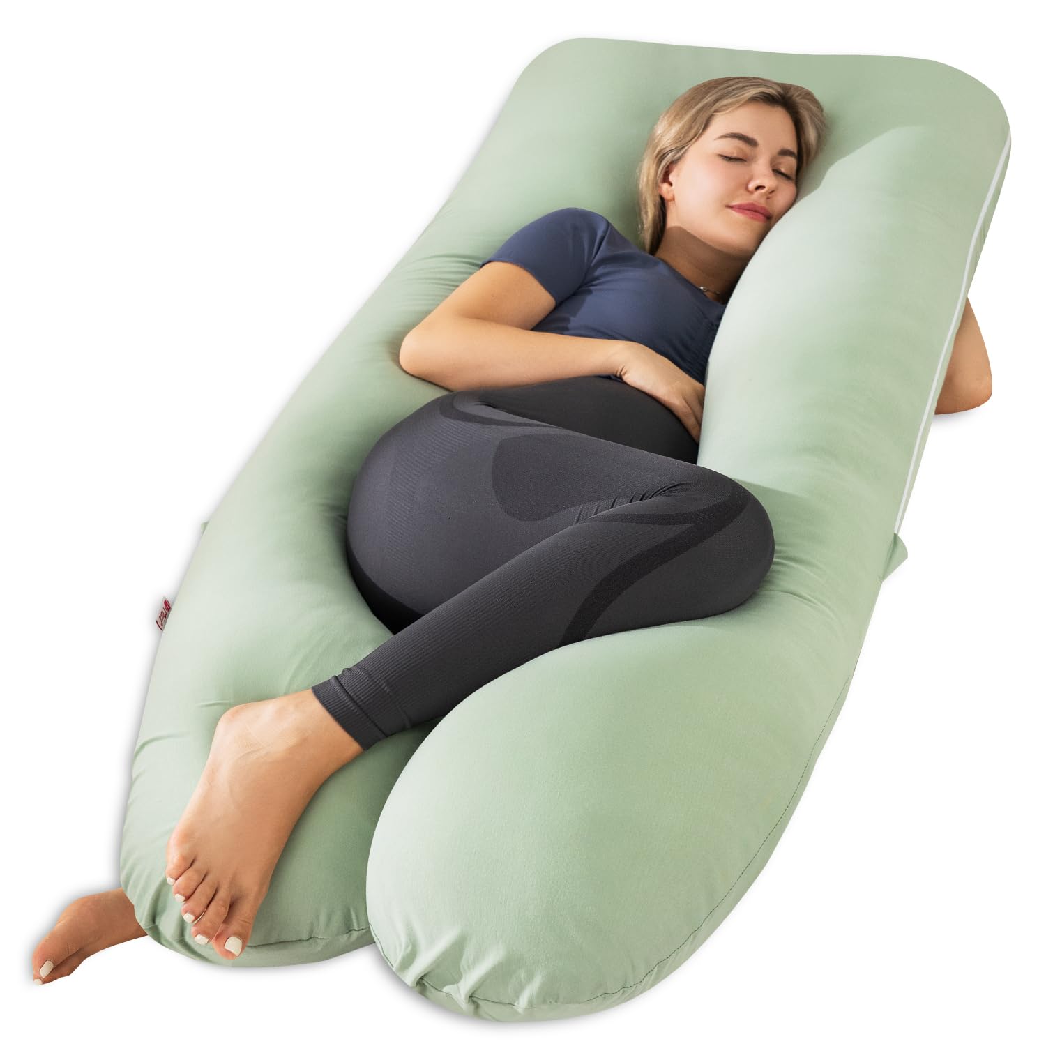 Meiz Pregnancy Pillow, U Shaped Pregnancy Pillows for Sleeping Cooling, 55 Inch 