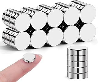 VSKIZ 50 Pcs Neodymium Magnets, 10x3mm Tiny Round Disc Refrigerator Magnets | Small Whiteboard & Locker Magnets for Crafts, DIY, Office, Dry Erase Board, 3D Printing