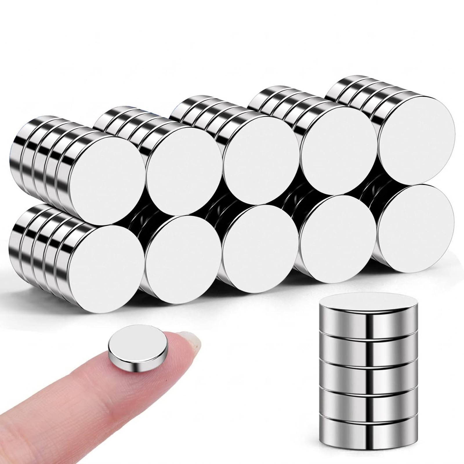 VSKIZ 50 Pcs Neodymium Magnets, 10x3mm Tiny Round Disc Refrigerator Magnets | Sm
