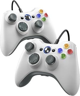 Gamrombo Wired Controller for Xbox 360-2 Pack, Compatible with xbox 360/360 S/360 E, with Dual-Vibration, 2.5mm headphone Jack