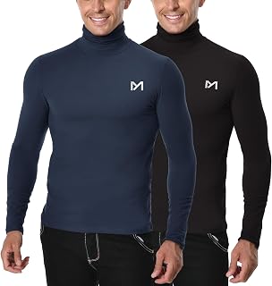 MEETYOO Men's Thermal Shirt, Long Sleeve Compression Shirt, Sports Undershirt, Baselayer Running Cycling Fitness T-Shirt