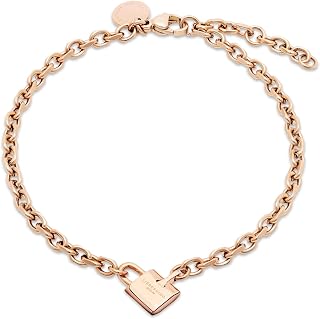 LIEBESKIND BERLIN Damen Schmuck Love-Lock - Kette & Armband mit coolem Liebeskind Schloss-Anhänger aus Edelstahl - Erhältlich in Silber, Gold & Roségold, Größenverstellbar