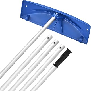 VEVOR Snow Roof Rake, 24 in PP Plastic Blade, 3.8-18.2 ft Adjustable Roof Snow Scraper with Wheels, Anti-Slip Handle Snows Removal Tool, Lightweight House Rooftop Rake for Leaves Debris Removal