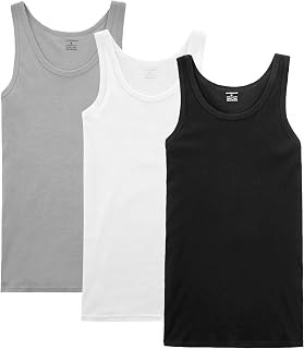 NUOZA Men's Tank Top 3/5 Pieces 100% Cotton Sleeveless Underwear