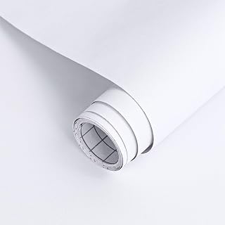 Arthome WALL DECOR Matte Contact Paper,Peel and Stick Wallpaper,Self Adhesive Vinyl Paper for Countertop,Cabinet,Furniture Renovate and Wall Covering Decoration,White Matte,30W x 254L cm
