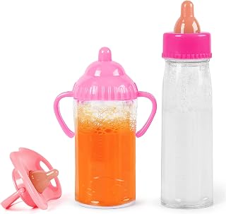 Vollence Magic Baby Doll Bottles 3pcs Doll Accessories Toys Kit Baby Doll Feeding Set